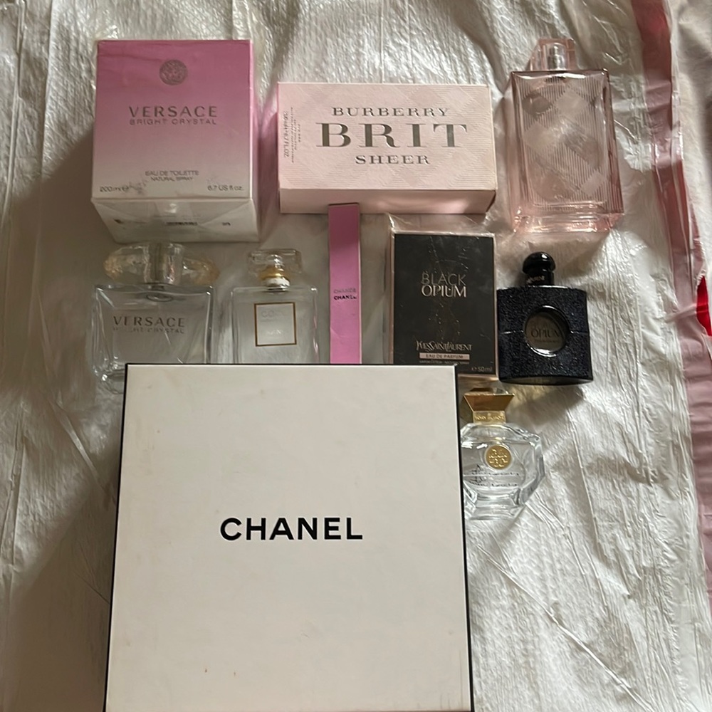 Empty fragrance bottles & boxes